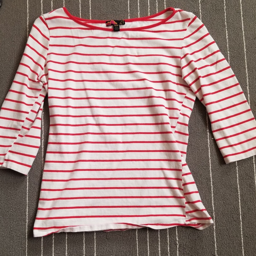 3/4 Sleeve Striped Top